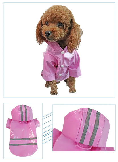 Vêtements pour chiens, vestes imperméables, imperméables à capuche avec bande réfléchissante, vêtements respirants d'extérieur pour chiots