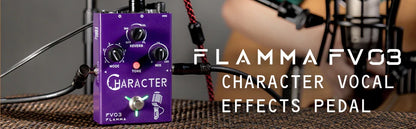 FLAMMA FV03 Processeur d'effets vocaux de caractères 6 modes de caractères avec effets de réverbération Alimentation fantôme 48 V