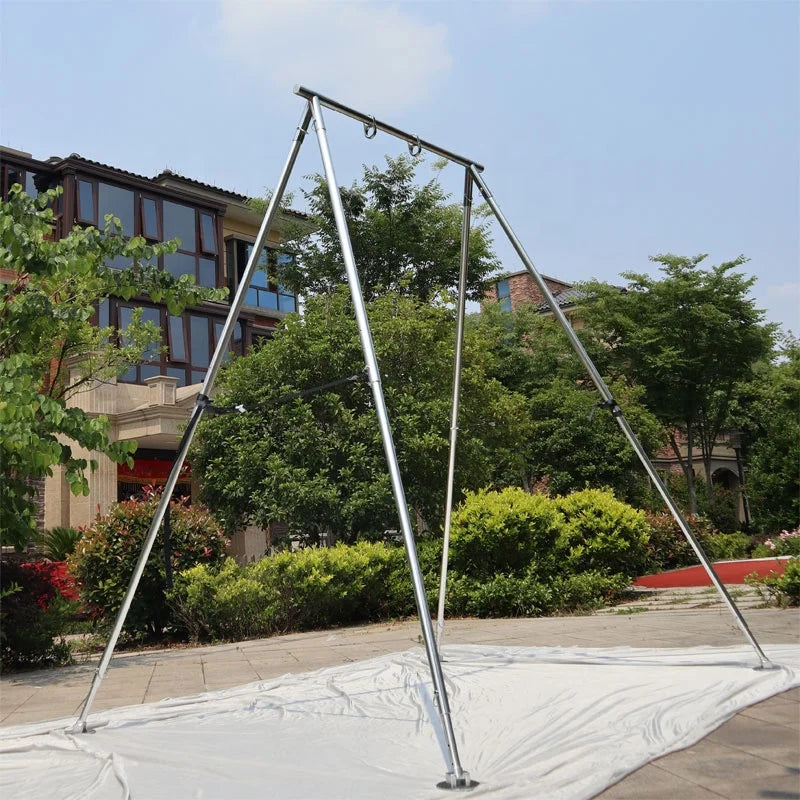 Alloy Magnesium Adjustable Portable Yoga Hammock Stand Aerial Platform Silver Frame with Carry Bags Recommended 3.4m
