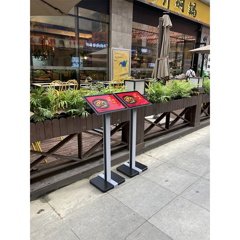 Présentoir vertical au sol pour signalétique de vitrine, panneau promotionnel pour centre commercial
