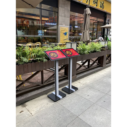 Présentoir vertical au sol pour signalétique de vitrine, panneau promotionnel pour centre commercial