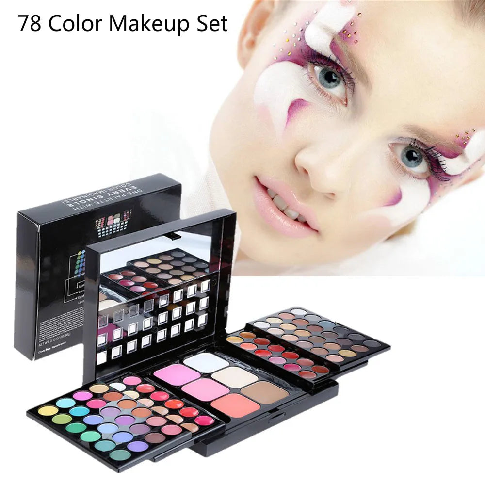 Boîte de maquillage pour femmes, combinaison de fard à paupières mat, rouge à lèvres, Eyeliner, correcteur, poudre, Maquiagem avec boîte en aluminium