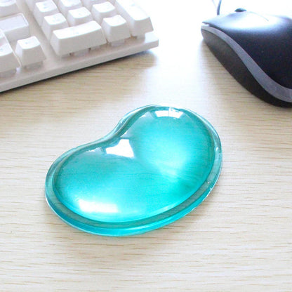 Quality wavy comfort gel mouse wrist pad transparent silicone heart-shaped wrist pad decompression and non-slip comfort