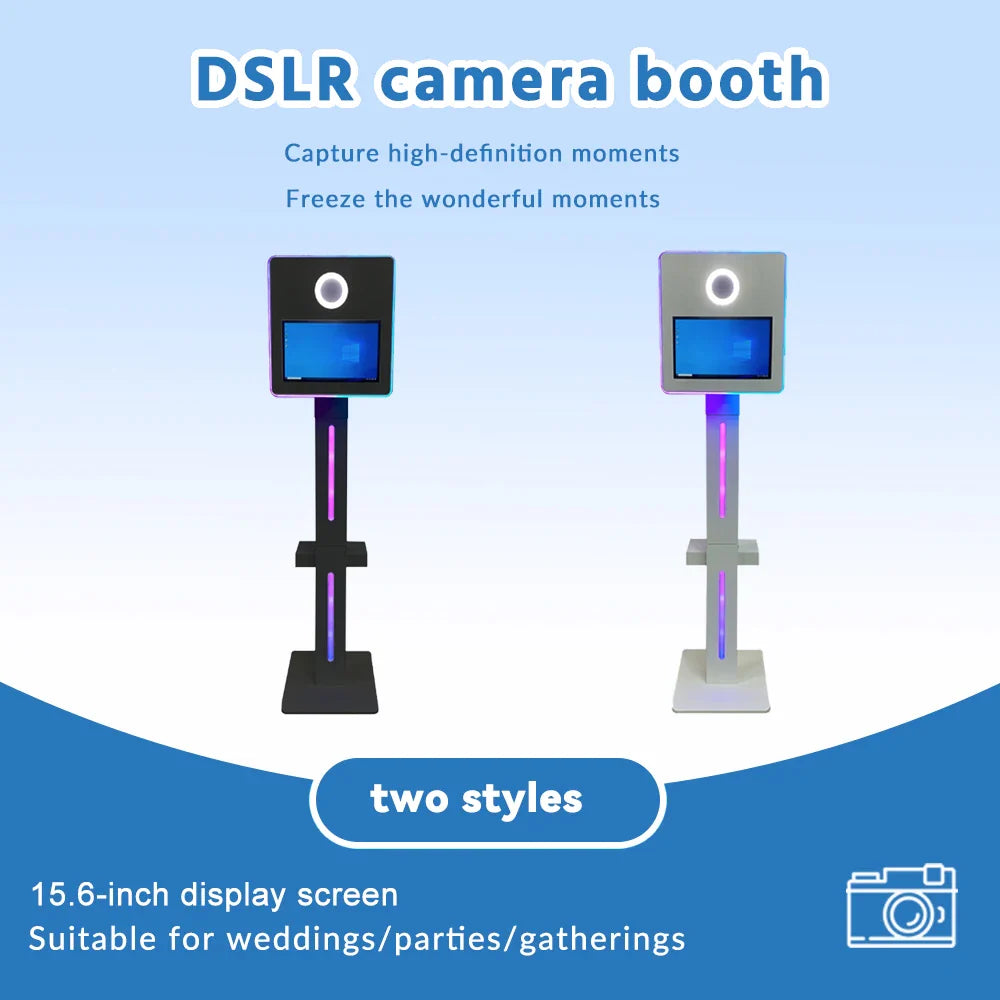 2025 New Dsr Photo Booth Poto Box Case Machine 15.6-inch Touchscreen Digital Camera Wedding Selfie Photo Booth Portable