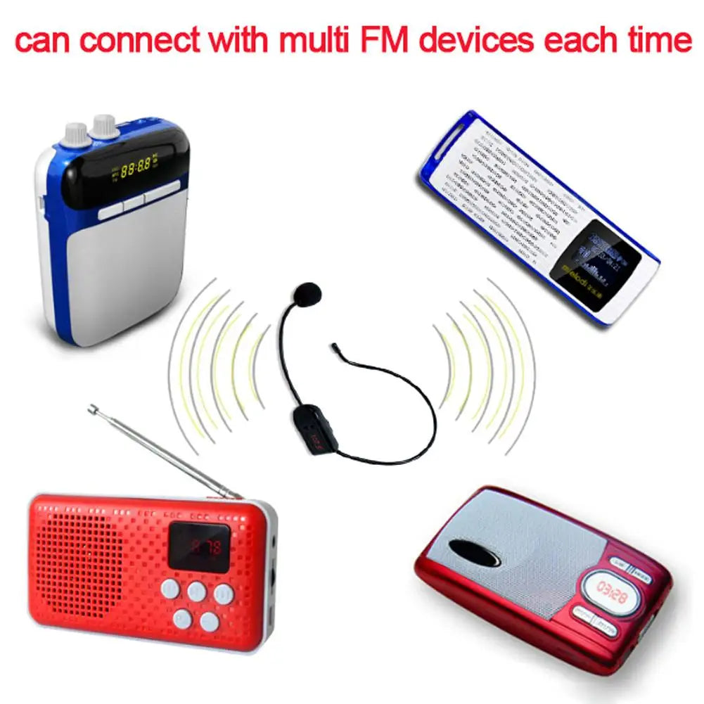 Microphone sans fil FM portable, casque, Radio, mégaphone, pour haut-parleur, enseignement des réunions, Guide touristique, conférences