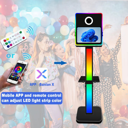 Coque Économique pour Cabine Photo DSLR avec Mini PC Écran Tactile 15,6 Pouces Photobooth pour Fête Cadre Métallique Machine à Selfie en Vente