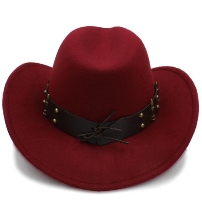 2 tailles Chapeaux de cowboy occidentaux pour hommes et femmes Chapeau de soleil Panama à large bord Chapeau Fedora d'extérieur Trilby Sombrero Fête Voyage Taille US 7 1/4 UK L
