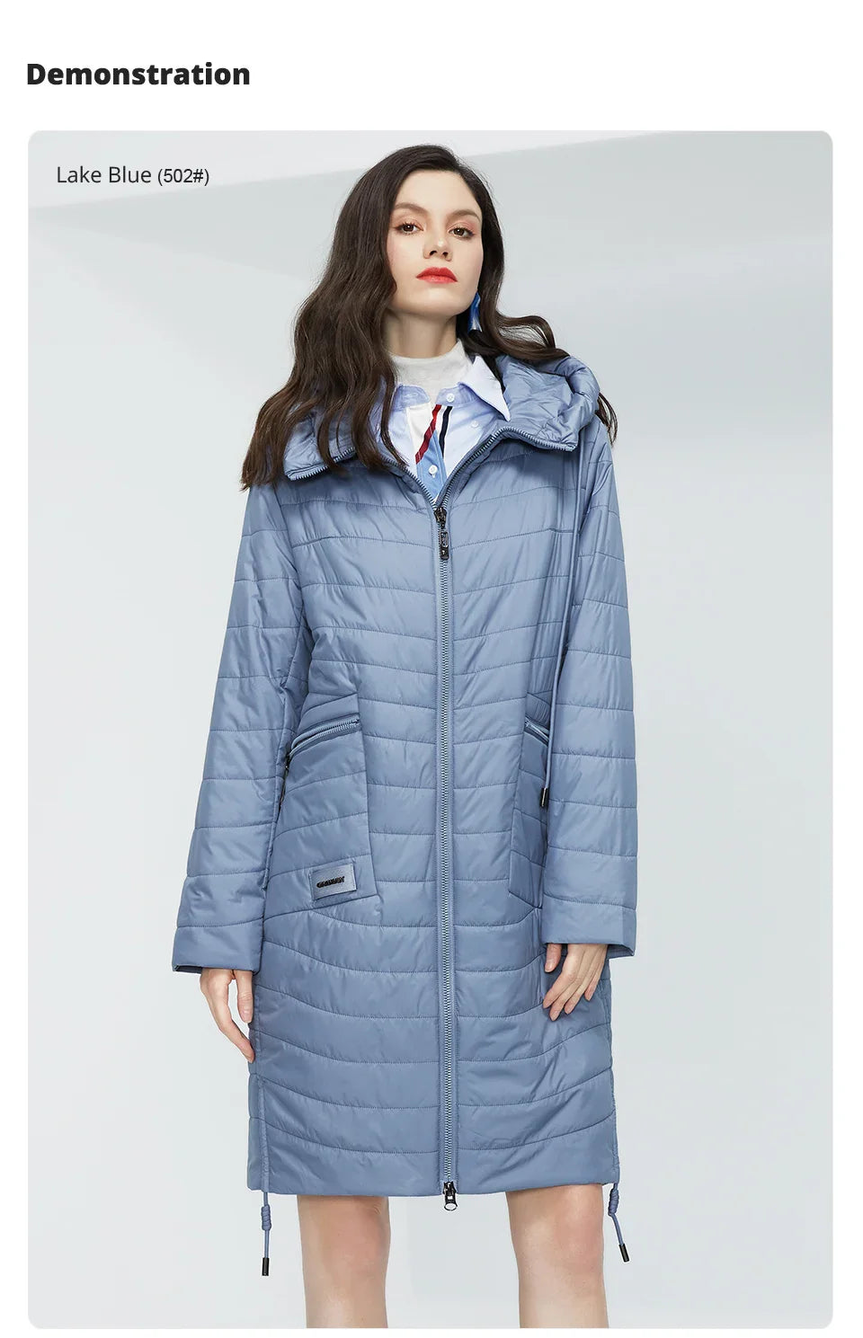 GASMAN 2022 Spring Autumn Jacket Women fashion casual long parka coat padded female stand-up Collar hooded ladies jackets 81858