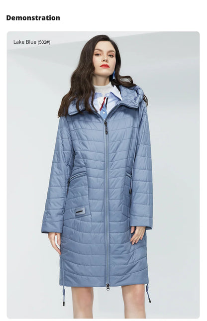 GASMAN 2022 Spring Autumn Jacket Women fashion casual long parka coat padded female stand-up Collar hooded ladies jackets 81858