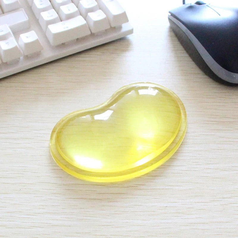 Quality wavy comfort gel mouse wrist pad transparent silicone heart-shaped wrist pad decompression and non-slip comfort