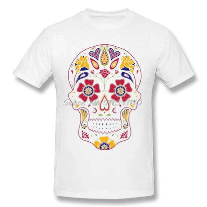 Day Of The Dead Sugar SkullAnime Clothes Design Halloween Trick-or-treating Cotton Men T-Shirt