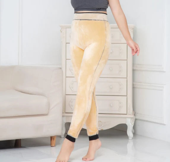 Leggings doublés en polaire, pantalon en cachemire épais, Super chaud, surdimensionné, hiver, ouc581