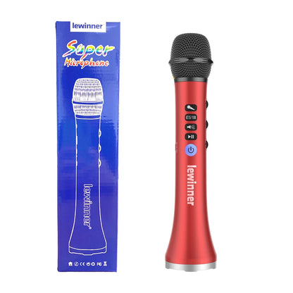 Lewinner L-698 Wireless Karaoke Microphone Bluetooth Speaker 2in1 Handheld Sing & Recording Portable KTV Player for iOS/Android