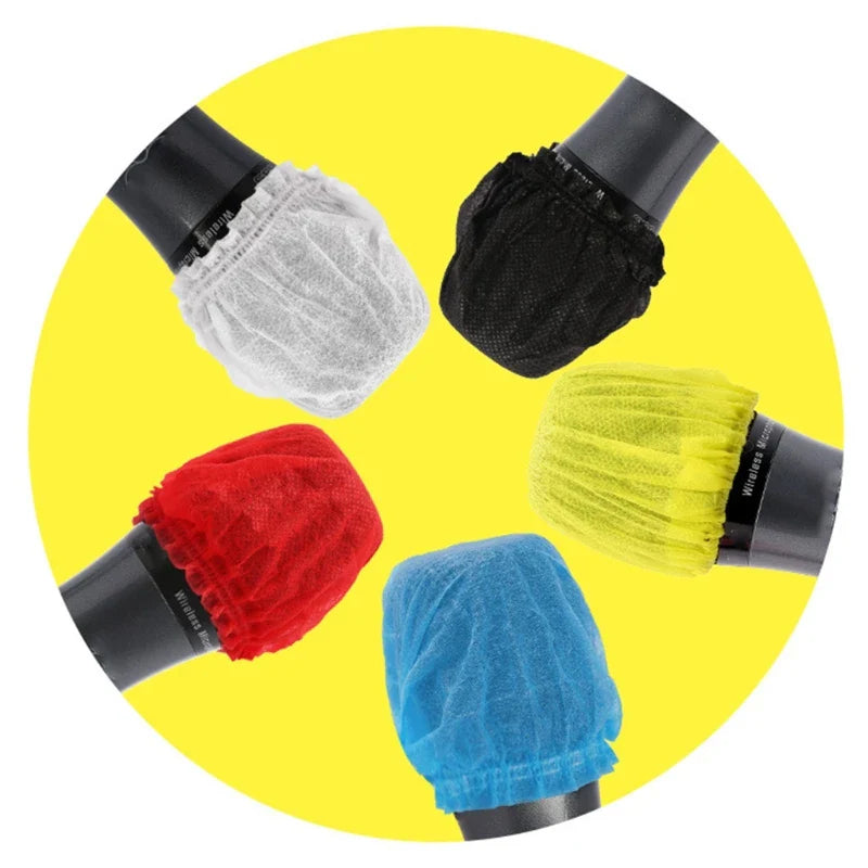 200 Packs of Microphone Covers Disposable Individually Wrapped Disposable Protective for Most Mic