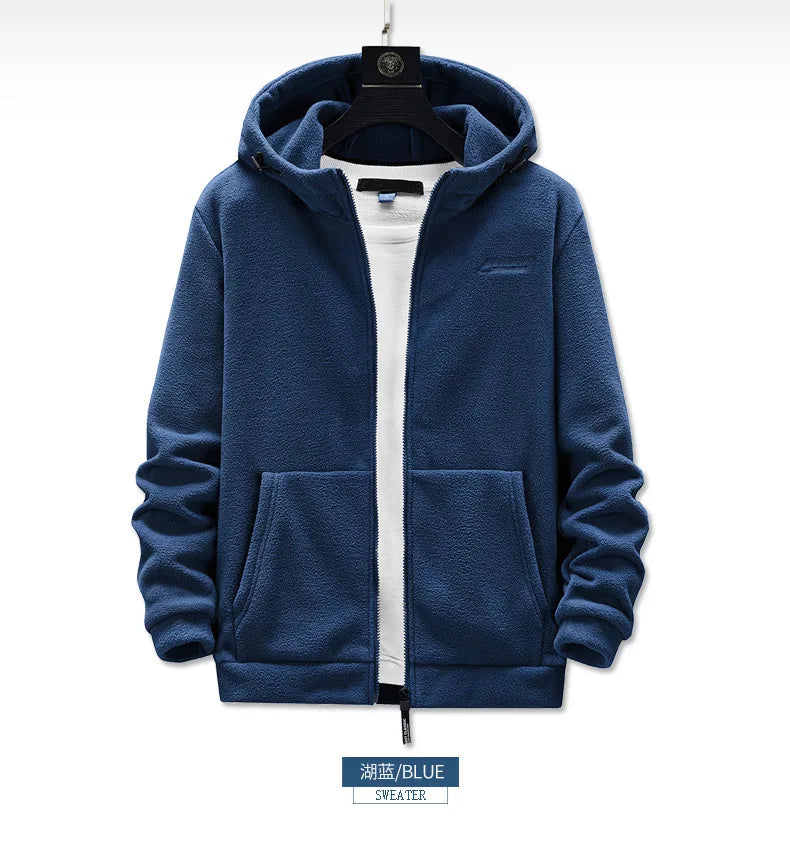 Polaire Homme Grande Taille L-8XL Pull Polaire d'extérieur Automne 2023 Gilet Polaire à Capuche Zippé Manteau