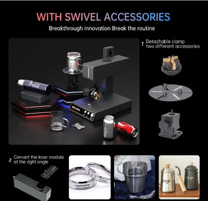 DAJA Mr Carve M4 Laser Printer Machine Mini Fiber Laser Engraver Portable Laser Marking Printer for All Metals and Non-metal