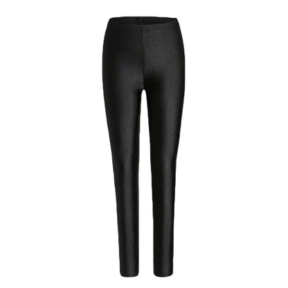 Automne hiver épais Leggings mode solide mince pantalon dame polaire chaud Leggings décontracté noir brillant taille haute Leggings