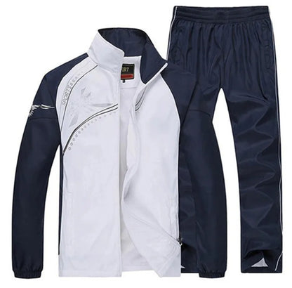 Ensemble de survêtement pour homme, collection printemps-automne, imprimé, 2 pièces : veste et pantalon, tenue de sport décontractée.