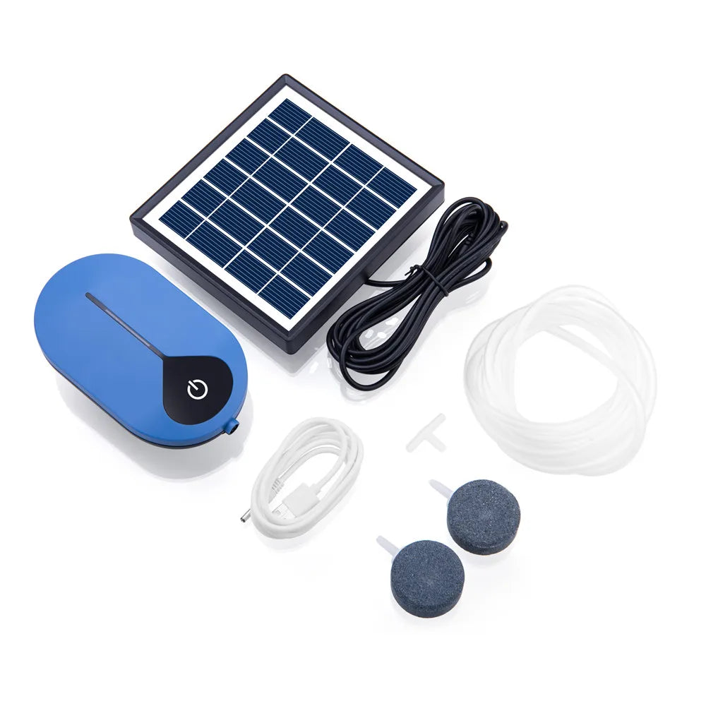Pompe à air rechargeable aérateur oxygénateur solaire 6V1.5W 3600MAH pour bassin d'aquarium