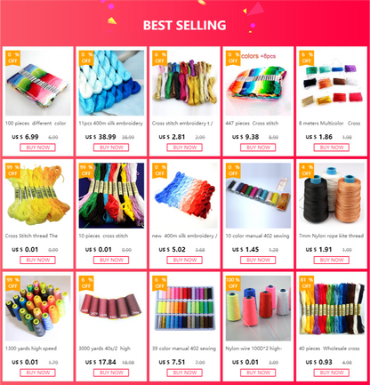 433---581--10 pcs cross-stitch  Embroidery Thread Floss Sewing Skeins Craft DIY Bracelet braided