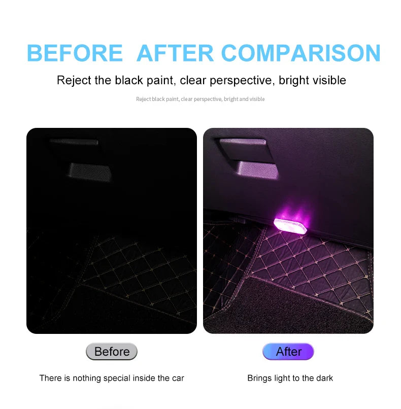 LED tactile lumière Mini sans fil voiture éclairage intérieur Auto toit plafond lampe de lecture pour porte pied coffre boîte de rangement USB charge