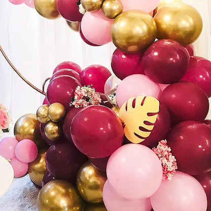 Kit de guirlande de ballons rouge vin bordeaux, arc de ballons en or rouge, guirlande de ballons de noël, décor de noël, décor de saint-valentin