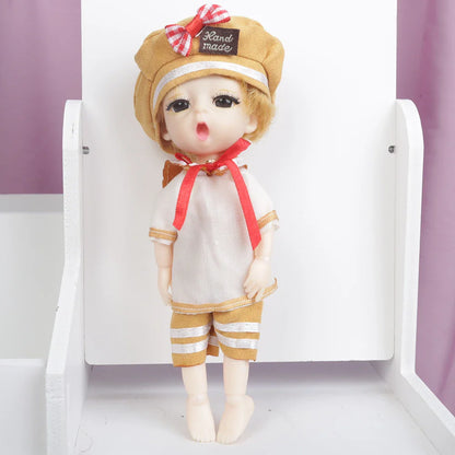 Blue Eyes16cm BJD Doll 13 Moveable Joint Dolls Boy Short Hair BJD Dolls Muilt-type Face Make Up Toy Cartoon Dress Girls  Dolls