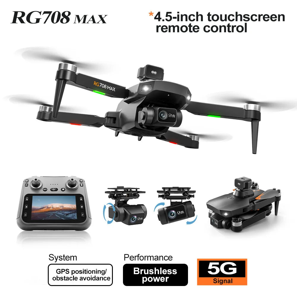 RG708MAX Drone Brushless Quadcopter GPS Positioning Screen Control Aerial Photography Obstacle Avoidance Drone