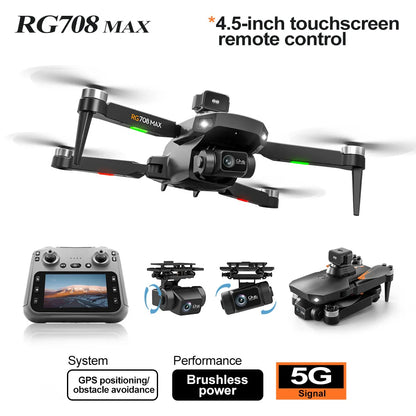 RG708MAX Drone Brushless Quadcopter GPS Positioning Screen Control Aerial Photography Obstacle Avoidance Drone