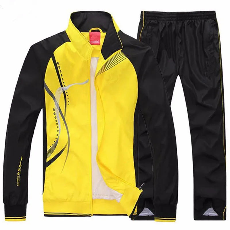 Ensemble de survêtement pour homme, collection printemps-automne, imprimé, 2 pièces : veste et pantalon, tenue de sport décontractée.