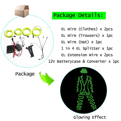 EL Suits Nouveauté Mode Vêtements LED/EL Costumes Lumineux Accessoires de Danse Lumineux Vêtements Hommes pour Décoration DIY de Vacances Vente Chaude