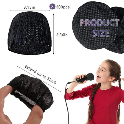 100 Pièces Housse de Microphone Jetable, Pare-brise Microphone, Capuchon de Protection Microphone Portable pour Karaoké