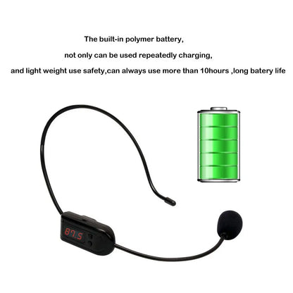Microphone sans fil FM portable, casque, Radio, mégaphone, pour haut-parleur, enseignement des réunions, Guide touristique, conférences