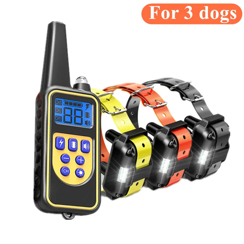 Collier Électrique Anti-Aboiement pour Chien, Étanche, avec Télécommande, Rechargeable, Dispositif de Toutes Tailles