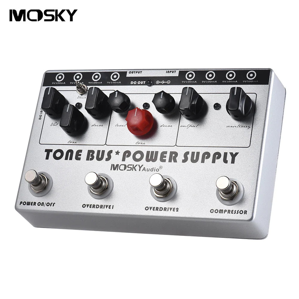 MOSKY JEEffprotected-Pédale compresseur + Overdrive + UlOscar Overdrive, 3 effets, 8 sorties isolées, alimentation électrique