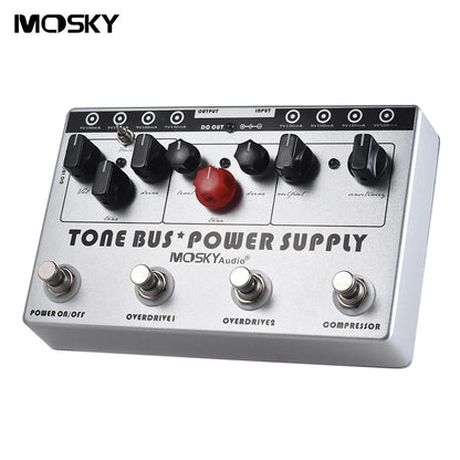 MOSKY JEEffprotected-Pédale compresseur + Overdrive + UlOscar Overdrive, 3 effets, 8 sorties isolées, alimentation électrique