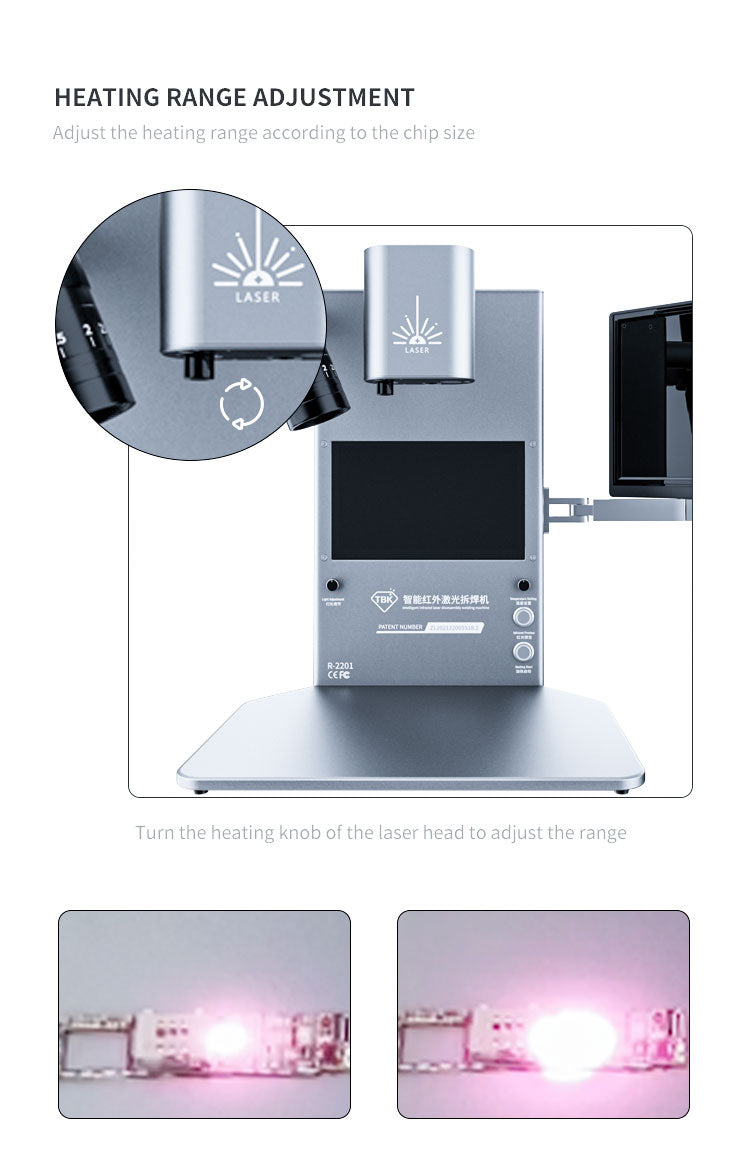 TBK R2201 100W Phone Repair Cpu GPU Replace IC Soldering Desoldering Mobile Welding Laptop BGA Rework Station Laser Machine