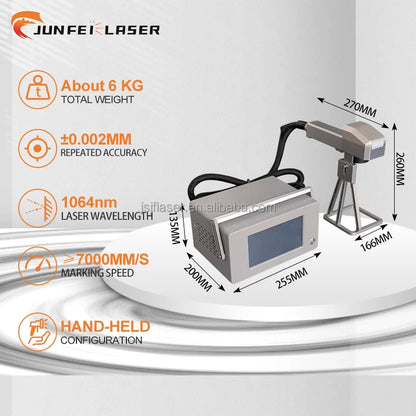 JUNFEI 20W/30W/50W Handheld UV Laser Marking Machine Mini Laser Engraver Air Cooling for Metal Supports DXF PLT BMP for Glass