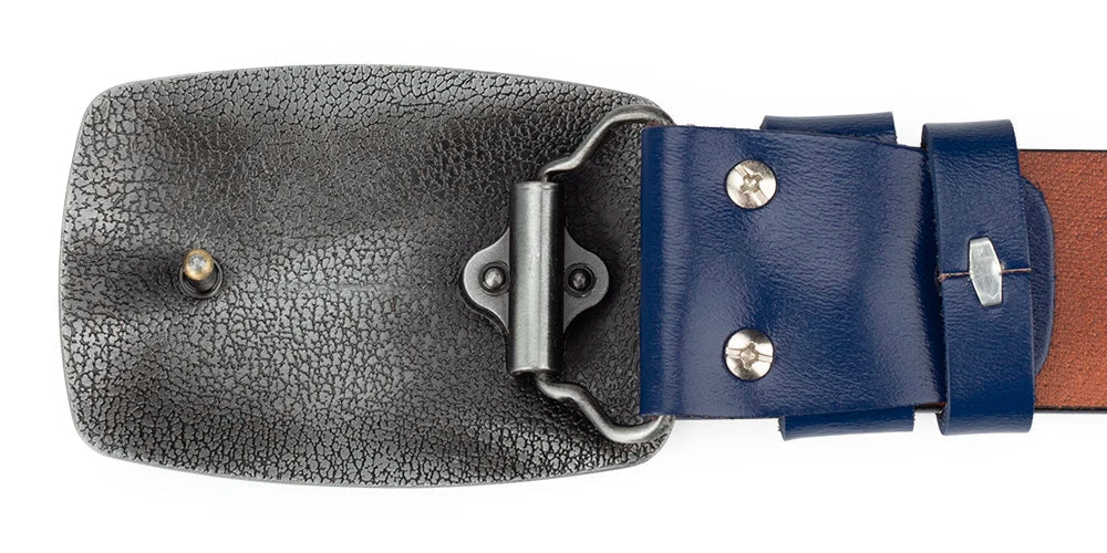 Bronze Sapphire Blue Belt Buckle Exquisite Decorative Pattern for Ｍen Cowboy Big