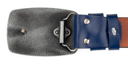 Bronze Sapphire Blue Belt Buckle Exquisite Decorative Pattern for Ｍen Cowboy Big