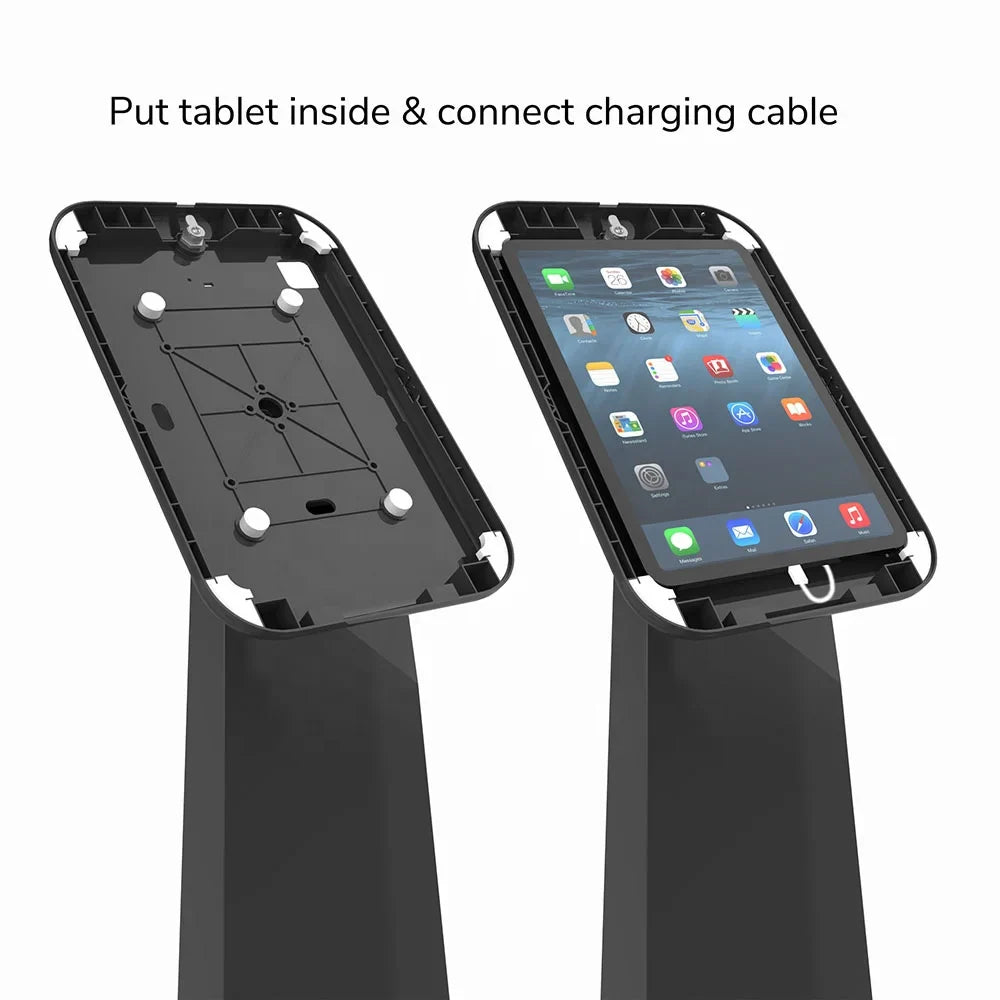 Locking Exhibition Tablet Stand for iPad Tablet Floor Stand Universal Use for iPad 10 to 11 Inch Tablets Anti Theft Rotate Stand