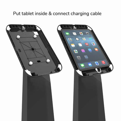 Locking Exhibition Tablet Stand for iPad Tablet Floor Stand Universal Use for iPad 10 to 11 Inch Tablets Anti Theft Rotate Stand