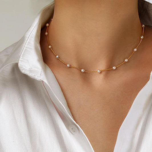 Nouveau collier ras du cou Kpop en perles pour femmes, chaîne de cou avec perles, couleur or, style gothique, bijoux pour le cou, pendentif 2021, collier pour fille