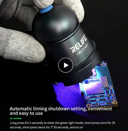 RELIFE RL-014A RL-014 Efficient UV Curing Lamp USB Adjustable Time Switch Portable Headlamp Bead Green Oil Glue Curing Tool