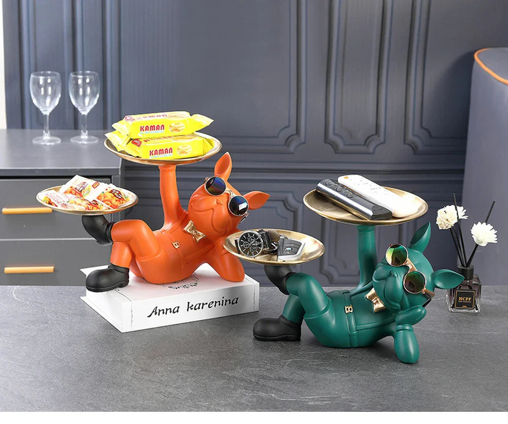 Figurines d'animaux bouledogue, Sculpture de chien Cool, décor de salon, salle d'étude, chambre à coucher, accessoires de décoration intérieure de maison