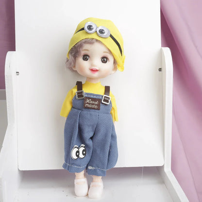 Blue Eyes16cm BJD Doll 13 Moveable Joint Dolls Boy Short Hair BJD Dolls Muilt-type Face Make Up Toy Cartoon Dress Girls  Dolls