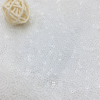 Tissu brodé haute qualité RX258 en satin, mat, haute densité, pailleté, 3mm, 13 coloris, base blanche
