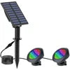 Solar Underwater Pond LED Lights RGB Swimming Pool Lamp Waterproof IP68 Outdoor Garden Lawn Fountains Aquarium Spotlight Lamp