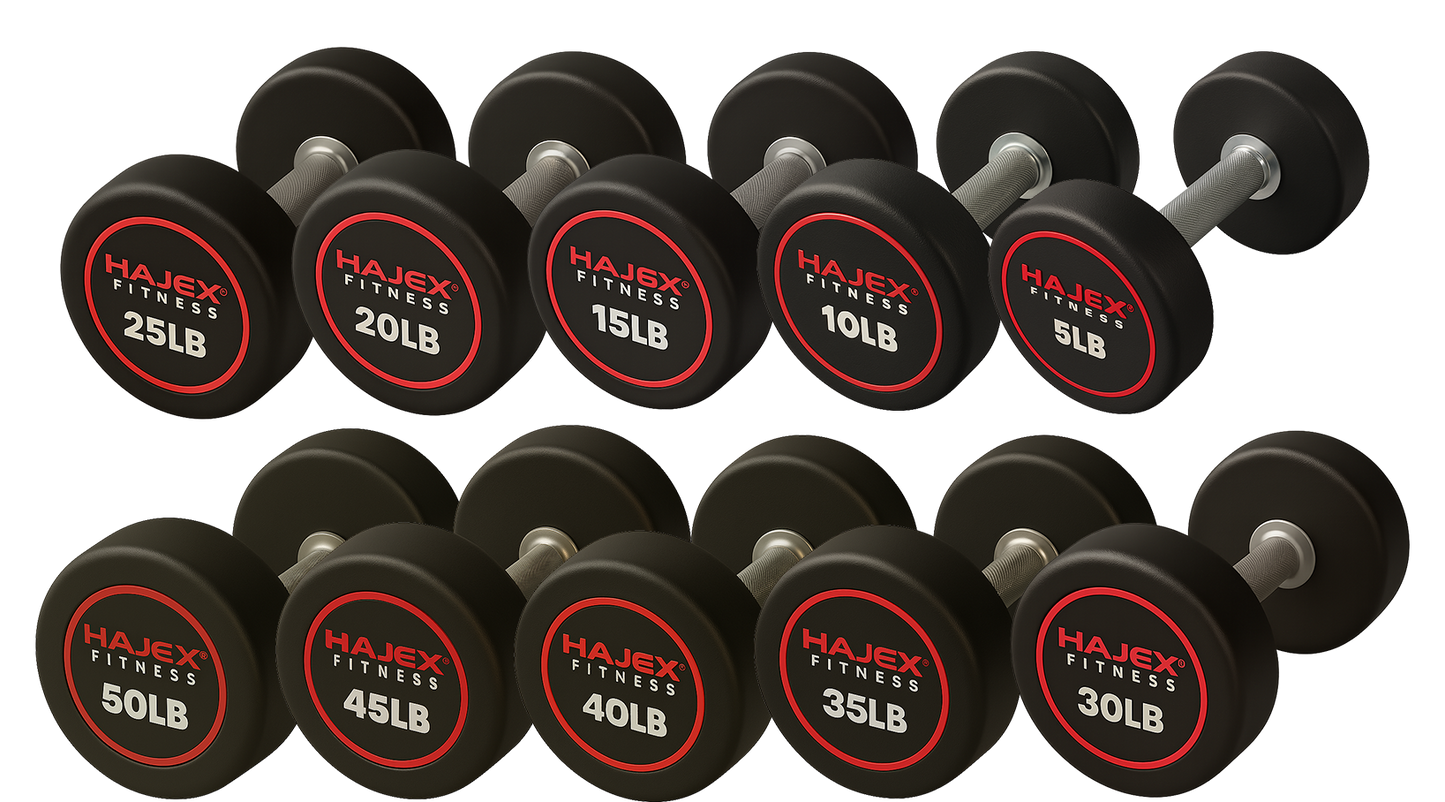 HAJEX Round Dumbbells 5 to 150 LB (Elite Series)