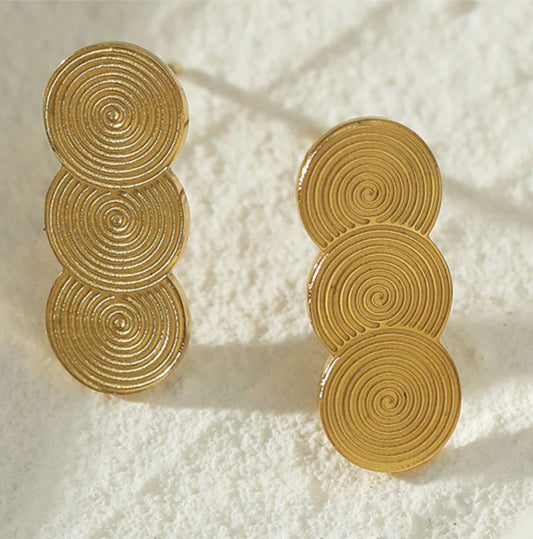 HAZEL : Boucles d'oreilles clous trois disques
